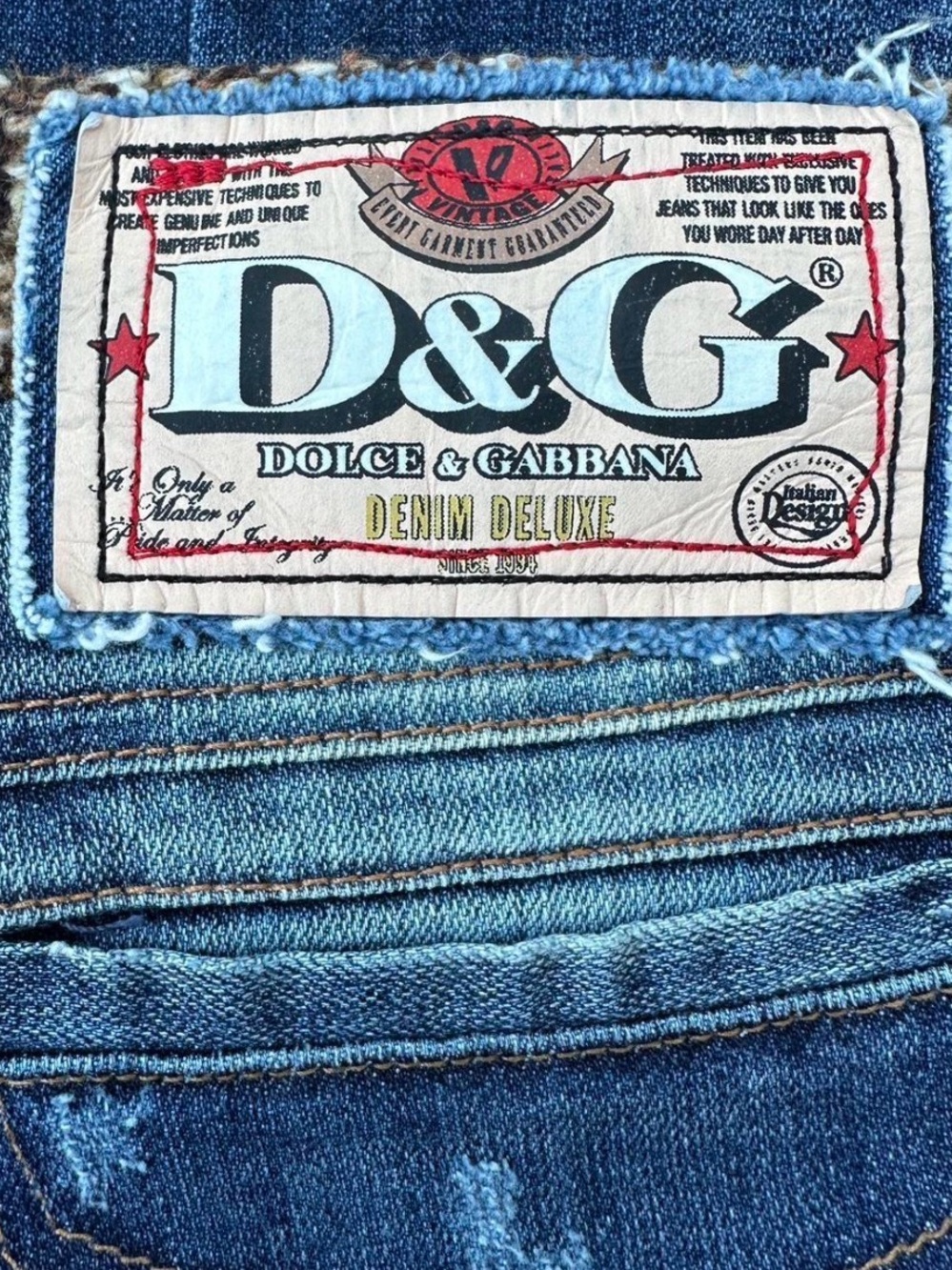 Dolce & Gabbana y2k capri jeans with Patterned Waistband - Picture 7 of 7